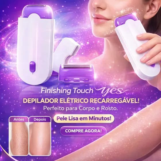 Depilador Elétrico Portátil Yes Finishing Touch Remoção de Pelos Sem Dor Unissex, Recarregável USB