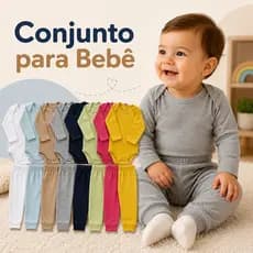 Kit Conjunto Infantil Menina Menino Body Manga Longa e Calça | Roupa de Bebê Menina