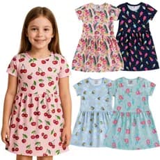 Kit Vestido infantil menina feminino Estampado - roupa infantil menina sortido