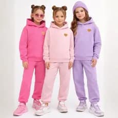 Conjunto Moletom Infantil Menina - Peças Roupas Inverno Infantil Menina – Casacos +  Calças Moletom Escolar