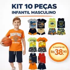 Kit 10 Peças Conjunto Infantil Masculino do 2 ao 12 Sortido | Kit Roupa Infantil Menino Confortável
