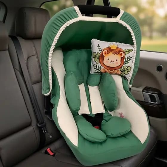 Kit 6 Peças - Capa de Bebê Conforto, Capota, Protetores de Cinto e Redutor e Almofada Estampada