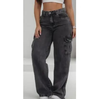 Calça Cargo Feminina Marmorizada Confortável Casual Tendência Elegante Moderna Chique Linda