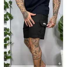 Short Cargo Masculino HI GI mauricinho Sarja com Bolsos Funcionais 100% Algodão verão carnaval 2026