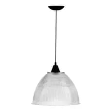 Lustre Pendente Luminária Industrial Galpão Prismático Preto FL De Teto para Cozinha Sala Escritório Área Gourmet