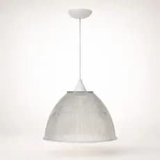 Kit Com 11 Lustre Pendente Luminária de Teto Industrial Galpão Prismático Branco para Cozinha, Sala, Quarto e Escritório