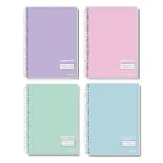 Caderno Universitário Quadriculado Cor Pastel 80 Folhas Pauta Branca 7x7mm