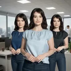 Blusa Feminina Lisa Manga Curta Para Trabalho Com Mega Conforto