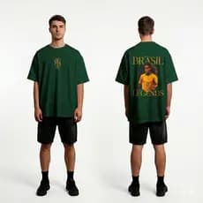 Camisa Brasil Legends Lr Infinity - Ronaldinho (O Bruxo do Futebol Arte) oversized