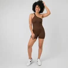 Macaquinho Feminino Fitness Lr Infinity Alça Lateral Única Um Ombro Premium