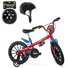Bicicleta Infantil Aro 16 Homem Aranha Spider-man + Capacete