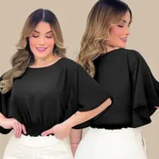 Blusa Cropped Feminina Manga Morcego Soltinha – Estilo e Conforto Verão 2026