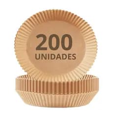 Papel para Air Fryer, Forma para Air Fryer, 200 Unidades, Papel Descartável, Antiaderente, AVIBES