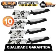 Kit 10 Amolador Afiador de Faca Cutelo Canivete Tesoura em Aço Inox Profissional Premium