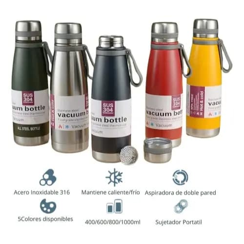 Garrafa de Água 1L Squeeze Térmica Inox - Mantém Temperatura