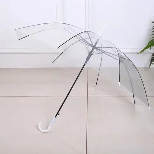 Guarda-Chuva Transparente Automático Adulto Tipo Bengala – Grande e Resistente