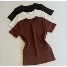 Kit 3 Blusinha Plus Size moda Evangelica Manga Curta Ribana Premium T Shirt Estilosa Blusa Basica P005