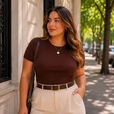 Blusinha Camiseta Plus Size Babylook Blusa Canelada Premium Segunda Pele P005