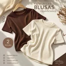 Kit 2 Blusinha Plus Size moda Evangelica Manga Curta Ribana Segunda pele Inverno T Shirt Estilosa Blusa Básica P005