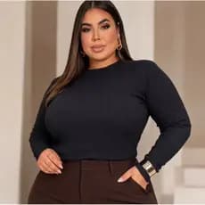 Blusa de frio Feminina Plus Size  Segunda Pele Ribana Manga Longa frio inverno P004