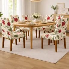 Kit 6 Capas de Cadeira Matelada Estampada | Ajuste Perfeito Sala de Jantar