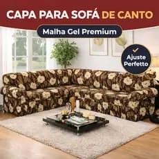 Capa para Sofá de Canto De Até 6 Lugares Malha Gel Elásticada Estampada