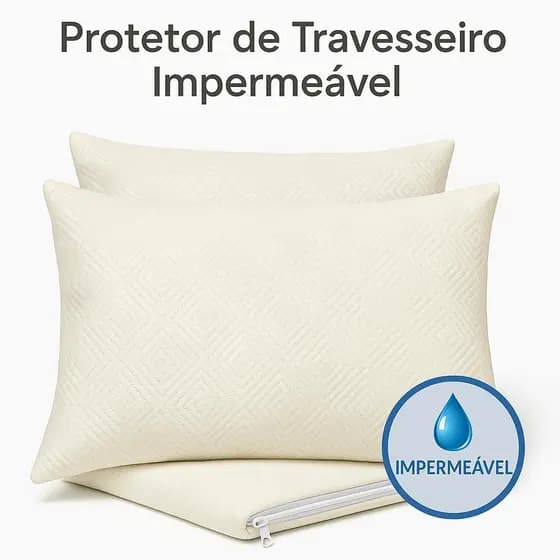 Kit 2 Protetores de Travesseiro Impermeável Silencioso Jacquar