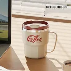 Caneca Térmica Café 400ml Aço Inox 304 Com Tampa Ideal Para Escritório e Casa