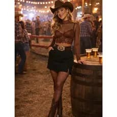 Short Saia Alfaiataria Feminino Marrom Fenda Frontal Elegante Cintura Alta Modela Corpo Festa Rodeio Premium