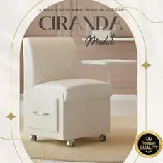 Cadeira Ciranda bege  Manicure Carrinho Gaveta Móvel Salão Apoio de Mão Esmalte Rodinha