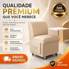 Ciranda manicure Beje completa com rodinhas + apoio de mão + gaveta