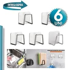 KIT 4/5/6 Suporte Para Esponja De Pia Gancho Cozinha Aço Inox Bucha Banheiro Multifuncional Organizador Prateleira