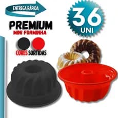 Conjunto Kit 36 -  Forminhas para Bolo de Silicone Mini Pudim Bolo Forma Assadeira Redonda Antiaderente