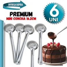 Jogo Mini Concha Inox 16,2Cm Ideal Molhos Caldas Sobremesas Cozinha Buffet Restaurante Utensílios