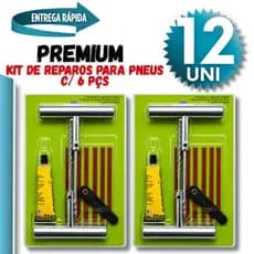 Kit Reparo Pneu Conserto Pneu Carro Moto com Ferramentas Cola e Macarrão Completo Praticidade Utilidades