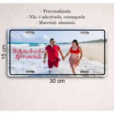 Placa personalizada carro decorativa com foto - Alumínio  15 cm x 30 cm