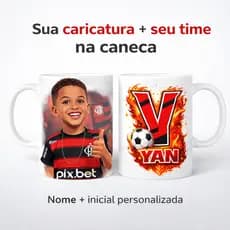 Caneca Personaliadas Times - Flamento, Corintias, São Paulo, Palomeiras, Barcelona, realmad