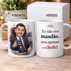Caneca Com Caricatura do Chefe - C/ caixinha - Porcelana