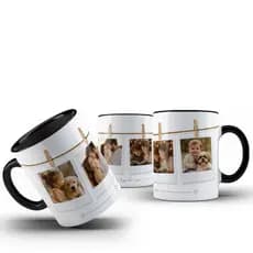 Caneca Personalizada c/ 4 Fotos | Porcelana 325ml