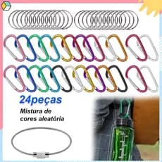 24 pacotes de mosquetão tático clipe de chaveiro, d-ring grande chaveiro gancho de pressão de mola resistente