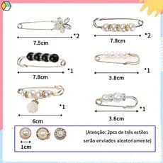 10 pinos de broche de pérola, alfinetes de segurança para roupas, calças, colarinho, broches de strass de pérolas falsas