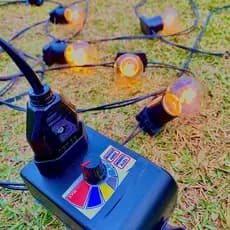 Varal de Luzes - Festão Cordão 25 Metros + 25 Lâmpadas 127V ou 220V - Com AJUSTE DE LUMINOSIDADE