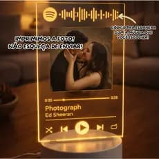 Luminária Personalizada FOTO + MÚSICA Spotify - Presente para dia dos NAMORADOS, MAMÃE ou pro PAPAI!