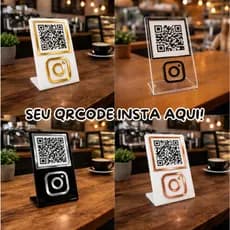 Placa PARA QRCODE ACRÍLICO INSTAGRAM - Várias Cores! Rose, Dourado, Prateado e muito MAIS!