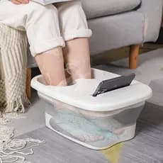 Banho de pés dobrável que economiza espaço, massagem nos pés, banheira isolada para pés