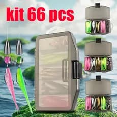 Conjunto de 66 peças/28 peças de Metal misto/duro/macio conjunto de isca Artificial em caixa conjunto de isca de pesca