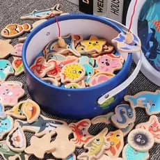 Brinquedos educativos para pais e filhos de pesca magnética Montessori (31 + 2/51 + 3/82 + 5)