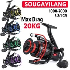 Sougayilang Carretel De Pesca Giratório 1000-7000 5.2 : 1 Relação De Engrenagem De Alta Velocidade 5 Cores 20kg Arraste