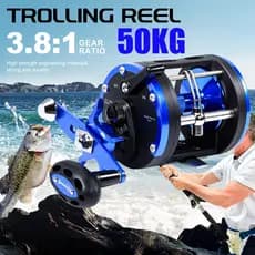 Carretel De Pesca Sougayilang , Relação De Engrenagem 3.8 : 1 3 + 1 Rolamentos De Esferas Em Água Salgada , Metal Duráve