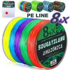 Linha De Pesca Trançada Sougayilang PE 8 X-300M , Alta Resistência Ao Desgaste , Multicolorida Para Em Água Doce E Salga